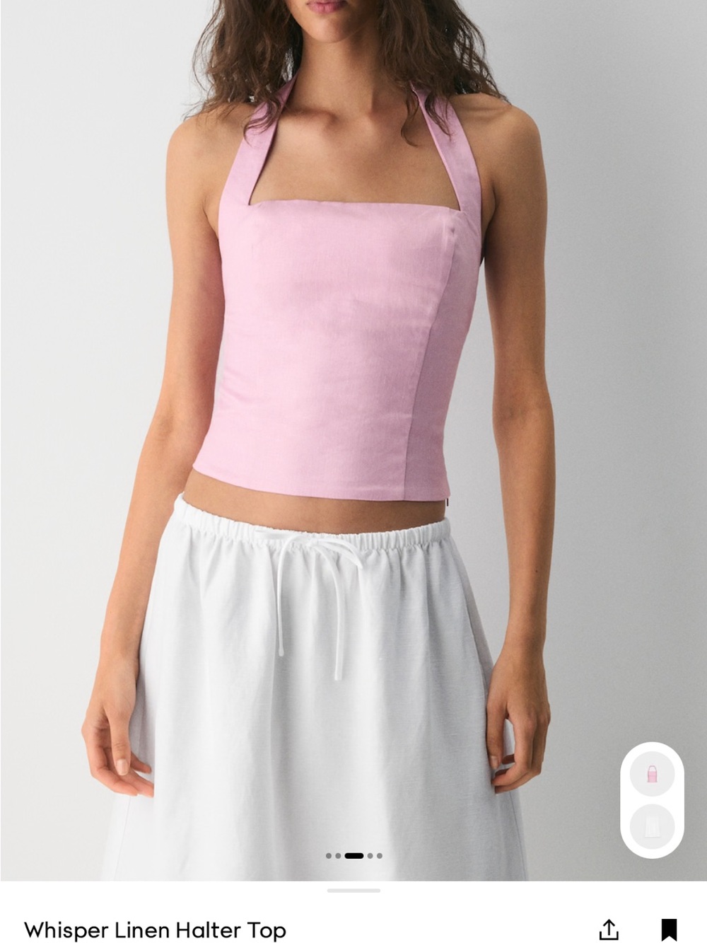 Aritzia Whisper Linen Halter Top in Sweet Pea Purple